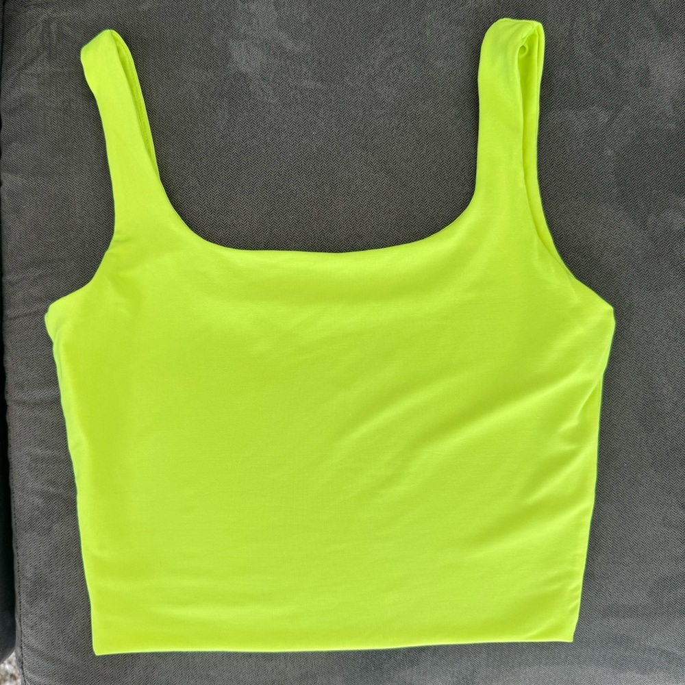 Neon Yellow Crop Top, Small